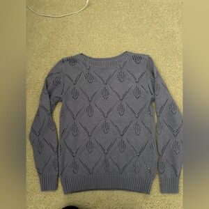 Women’s Nine West purple boatneck pointelle sweater size XS.
